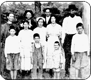 James and Cora Johnson family 1915