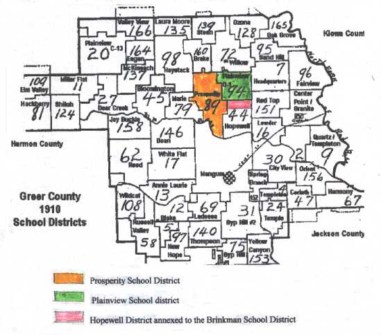 Greer County school districts 1910