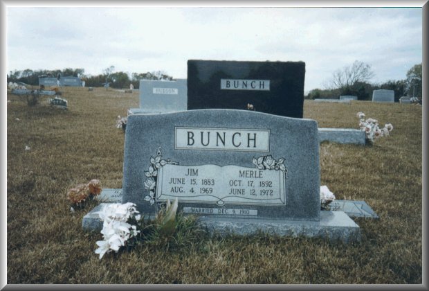 Jim & Merle Bunch gravestone