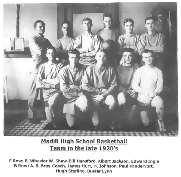 1920's Madill high school basketball team