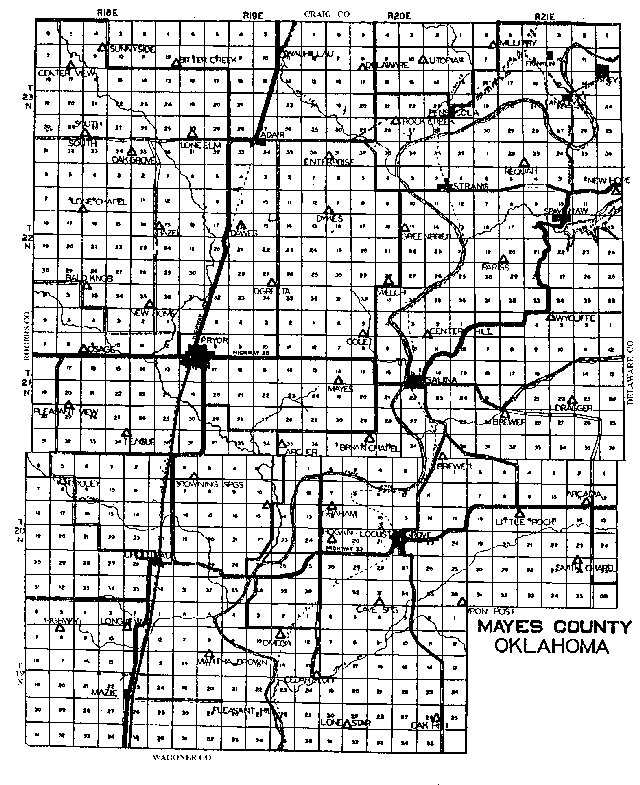 Mayes County Grid Map