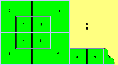 Map of north section of cemetery