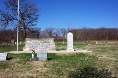 Peoria Cemetery sign & monument