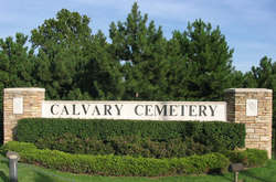 Calvary cemetery sign