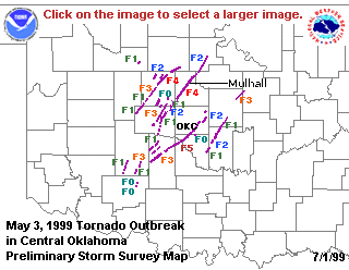 Tornado paths