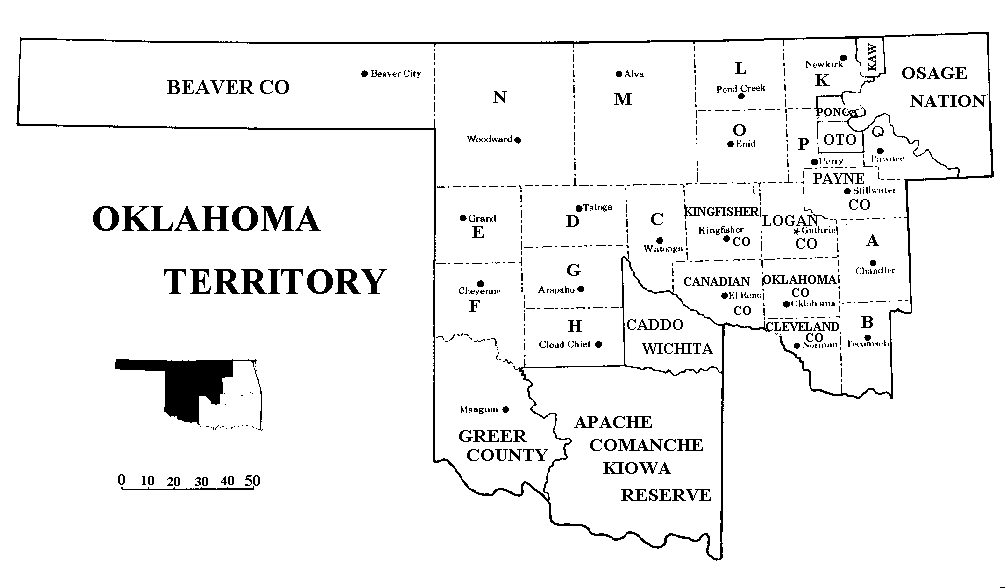 Oklahoma Territorial Map