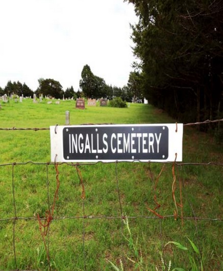 Ingalls cemetery sign