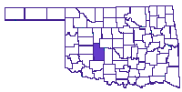 State Map with Caddo County