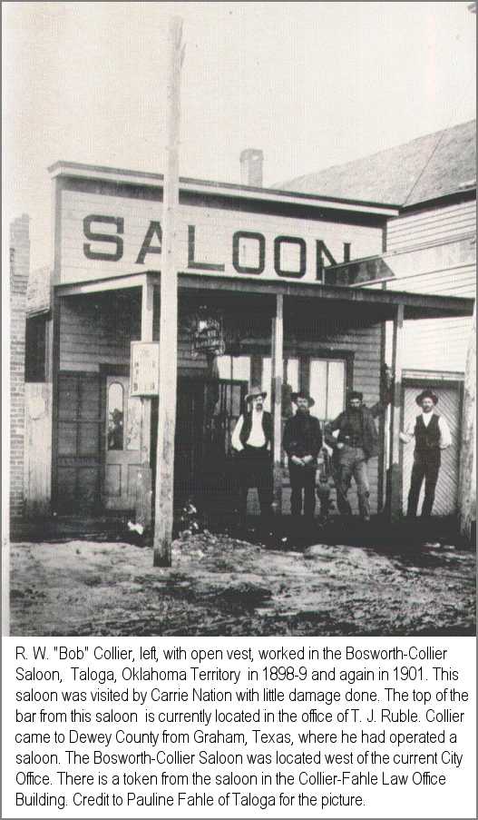 Bosworth-Collier Saloon 1898 Taloga, Oklathoma Territory