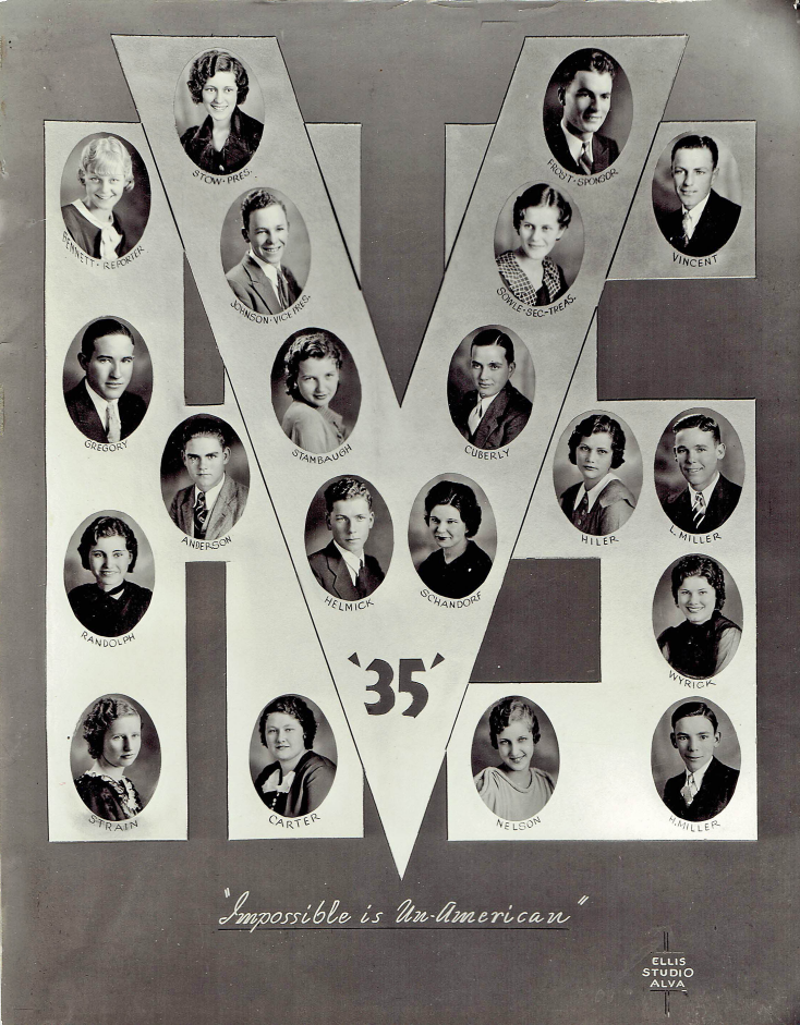 Vici High School, Class of 1935, Dewey County, Oklahoma