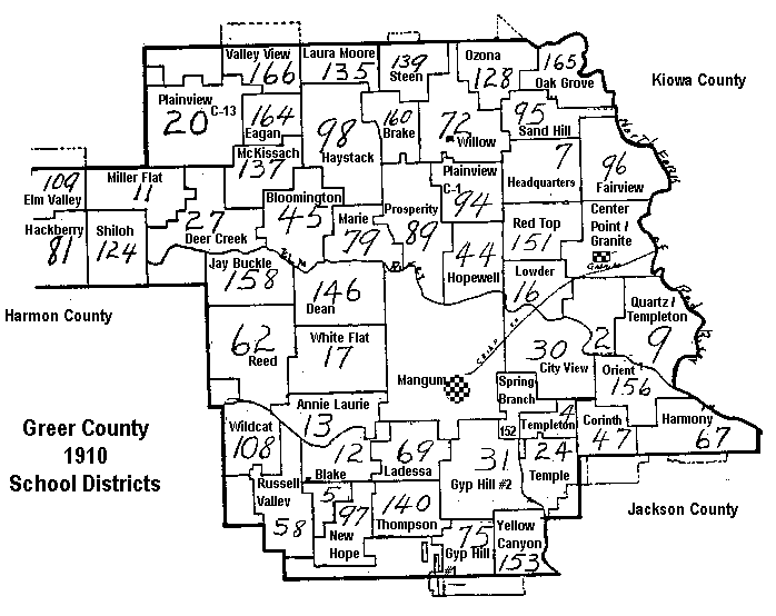 Greer County school districts 1910