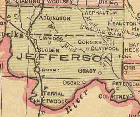 map of Jefferson Co. Okla