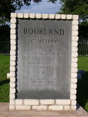 Bourland cemetery monument