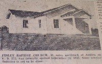 Finley Baptist Church newspaper article