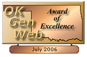 OKGenWeb Award of Excellence - July 2006